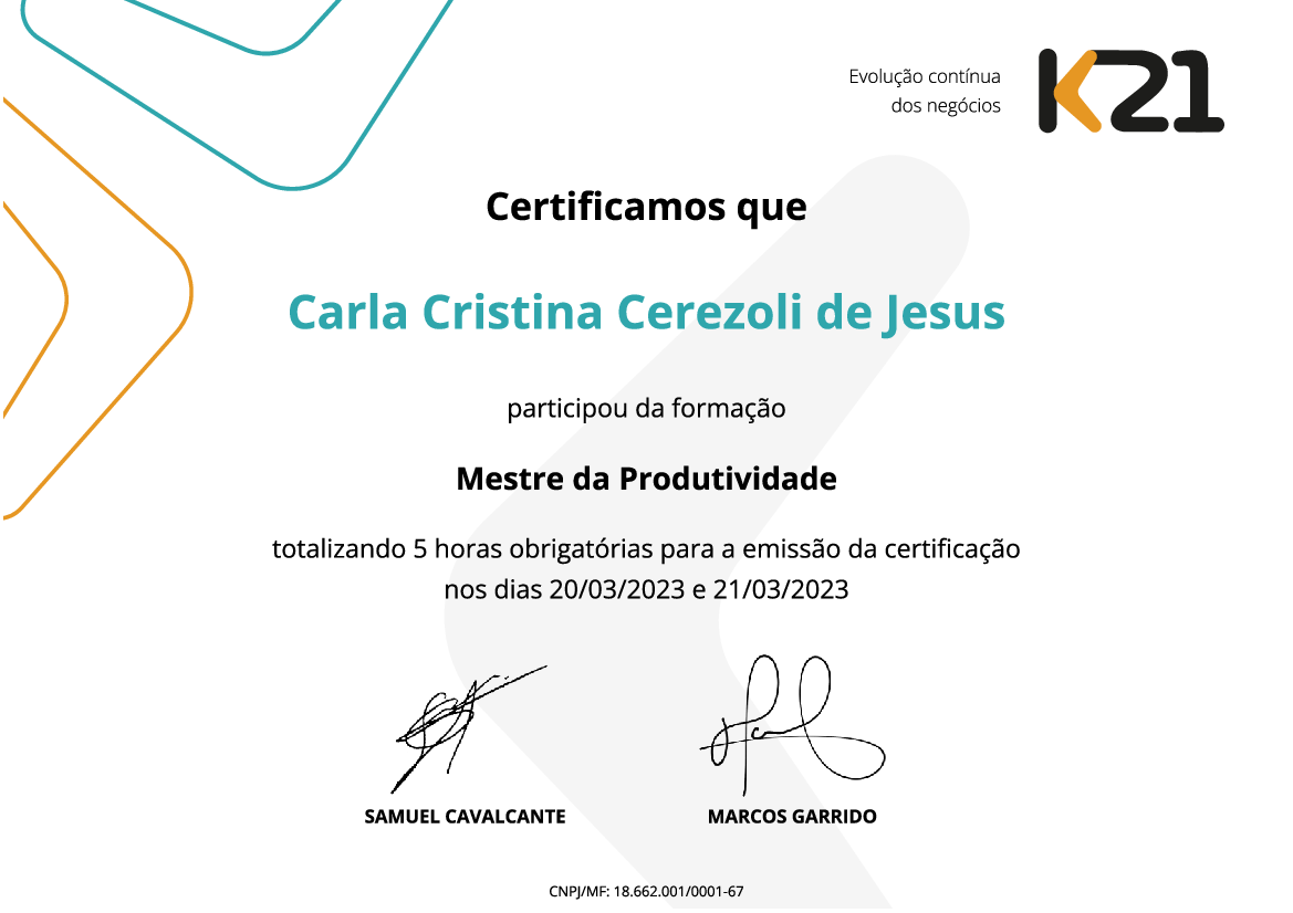 Certificado K21